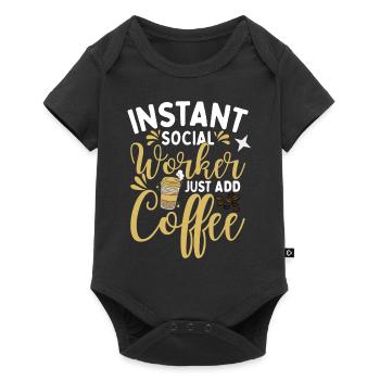 Social Worker Coffee - Baby Premium short-sleeve bodysuit - black - Front