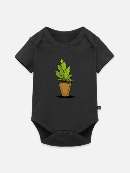 Pflanze Zimmerpflanze - Baby Premium Kurzarmbody - Schwarz
