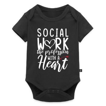 Sozialarbeiter Liebe - Baby Premium Kurzarmbody - Schwarz - Vorne