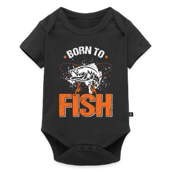 Angler outfit for fishing and fishing, fish - Baby Premium short-sleeve bodysuit - black - Front