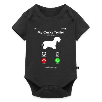 Cesky Terrier Hund - Cesky Terrier - Baby Premium Kurzarmbody - Schwarz - Vorne