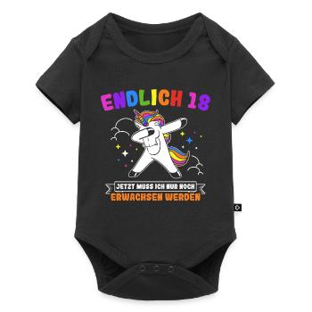 Endlich 18 Jetzt Muss Ich Nur Noch Erwachsen Werde - Baby Premium Kurzarmbody - Schwarz - Vorne