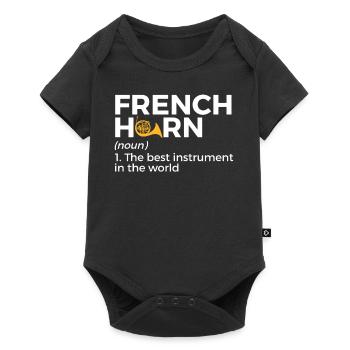 Waldhorn Musiker - Baby Premium Kurzarmbody - Schwarz - Vorne