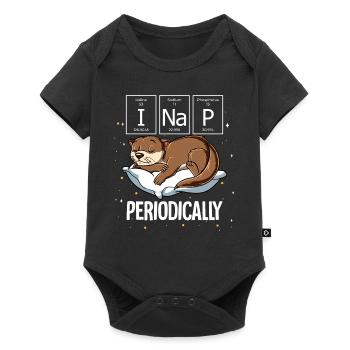 Sleeping Otter I Nap Periodically - Baby Premium short-sleeve bodysuit - black - Front