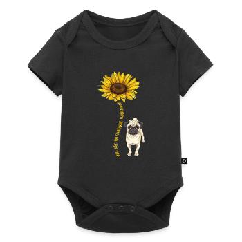 Carlin Chien Chien Ami Pet Pug Pug Pug Cadeau - Body à manches courtes Premium Bébé - noir - Devant