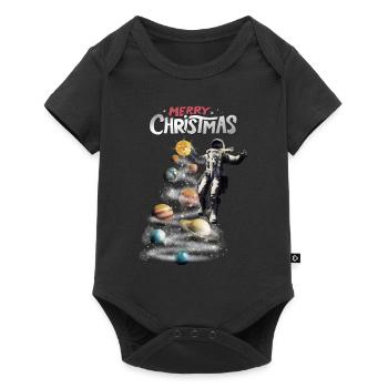 Christmas in Space Solar System Astronaut - Baby Premium short-sleeve bodysuit - black - Front