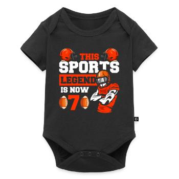 Diese Sportlegende Ist Jetzt 7, Rugby Football 7. - Baby Premium Kurzarmbody - Schwarz - Vorne