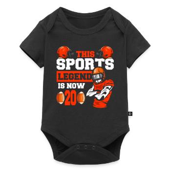 This sports legend is now 20, rugby game 20. - Baby Premium short-sleeve bodysuit - black - Front
