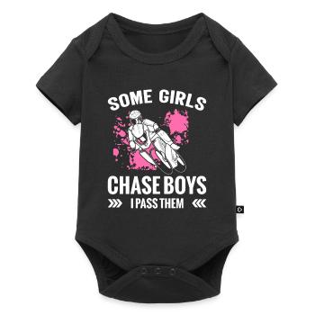 Biker Reiten Motorradfahrer Motorrad Motorcross - Baby Premium Kurzarmbody - Schwarz - Vorne