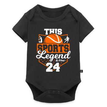 This sports legend is now 24, basketball game - Baby Premium short-sleeve bodysuit - black - Front