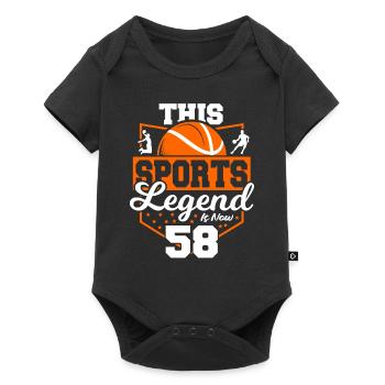 This sports legend is now 58, - Baby Premium short-sleeve bodysuit - black - Front