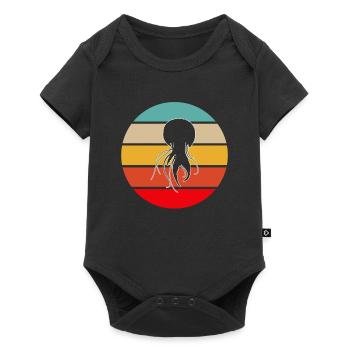 Jellyfish Retro - Baby Premium short-sleeve bodysuit - black - Front