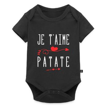 Je t'aime patate - Body à manches courtes Premium Bébé - noir - Devant