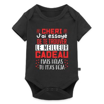 Chérie, cadeau pour la saint valentin, humour. - Body à manches courtes Premium Bébé - noir - Devant