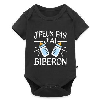 Je Peux pas J'Ai Biberon Bébé Humour - Body à manches courtes Premium Bébé - noir - Devant