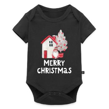 Joyeux Noël Drôle de Chemise de Noël - Body à manches courtes Premium Bébé - noir - Devant