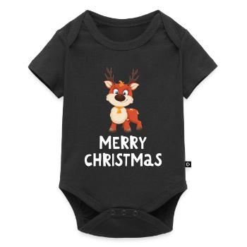 Joyeux Noël Drôle de Chemise de Noël - Body à manches courtes Premium Bébé - noir - Devant