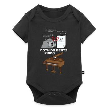Klavier - Baby Premium Kurzarmbody - Schwarz - Vorne