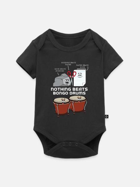 Bongo Drums Trommel - Baby Premium Kurzarmbody - Schwarz