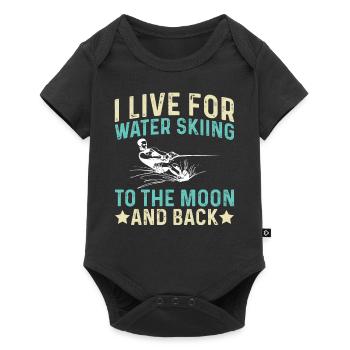 Je vis pour le ski nautique vers la lune et retour - Body à manches courtes Premium Bébé - noir - Devant