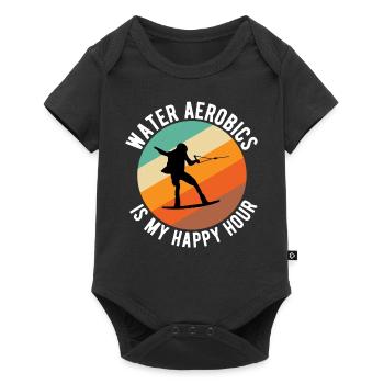 L’aquagym est mon happy hour waterboarding - Body à manches courtes Premium Bébé - noir - Devant
