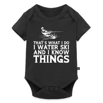 C’est ce que je fais Je fais du ski nautique - Body à manches courtes Premium Bébé - noir - Devant