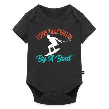 Ich Liebe Es Von Einem Boot Gezogen Zu Werden - Baby Premium Kurzarmbody - Schwarz - Vorne