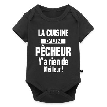 La cuisine d'un pêcheur Humour Cadeau pêche - Body à manches courtes Premium Bébé - noir - Devant