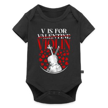 Violoniste violoniste Saint-Valentin - Body à manches courtes Premium Bébé - noir - Devant