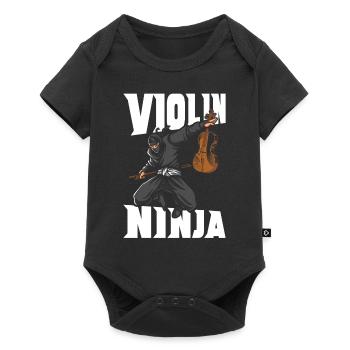 Violin Violinist Ninja Violin - Baby Premium Kurzarmbody - Schwarz - Vorne