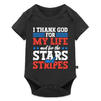 Je remercie Dieu pour ma vie et pour les étoiles - Body à manches courtes Premium Bébé - noir - Devant