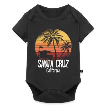 Santa Cruz California Summer Sun Palms Strand - Baby Premium Kurzarmbody - Schwarz - Vorne