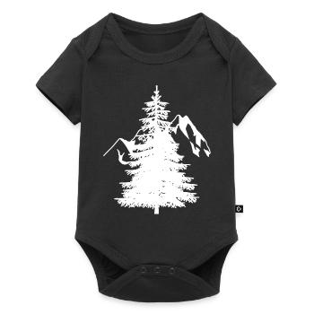 Sapin Épicéa Conifères Montagnes naturelles Alpes de montagne - Body à manches courtes Premium Bébé - noir - Devant