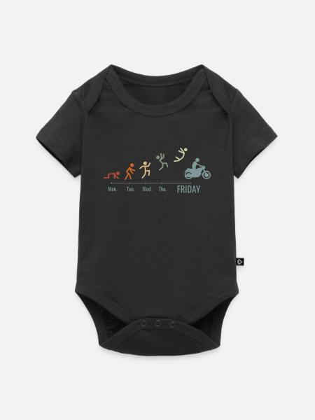 Motorradfahrer Motorcycle Moped Vintage Wochenende - Baby Premium Kurzarmbody - Schwarz
