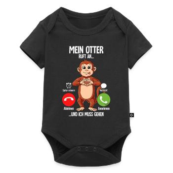 Mein Affe Ruft An - Baby Premium Kurzarmbody - Schwarz - Vorne