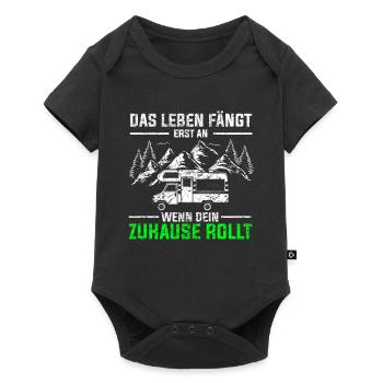 Camping Camper Rentner Reisefans Wohnwagen Wandere - Baby Premium Kurzarmbody - Schwarz - Vorne