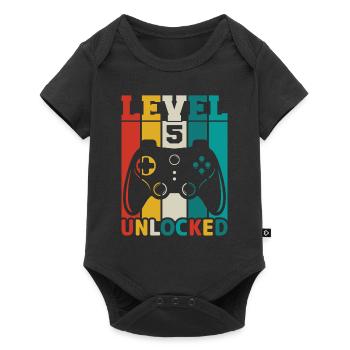 5 years 5th Birthday Level Unlocked Gaming - Baby Premium short-sleeve bodysuit - black - Front