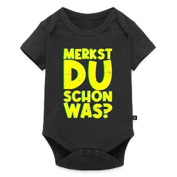 Merkst Du Schon Was - Festival Musik Party Techno - Baby Premium Kurzarmbody - Schwarz - Vorne