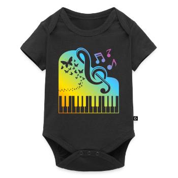 Keyboard Piano Player - Music Lover Playing Piano - Baby Premium short-sleeve bodysuit - black - Front