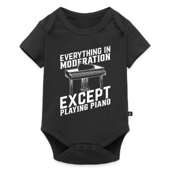 Everything In Moderation Except Piano - Piano Keyb - Baby Premium short-sleeve bodysuit - black - Front