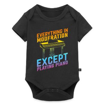 Piano Keyboard - Everything In Moderation Except P - Baby Premium short-sleeve bodysuit - black - Front