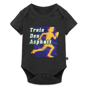 Lustiges Marathon Läufer Laufen Cross Country - Baby Premium Kurzarmbody - Schwarz - Vorne