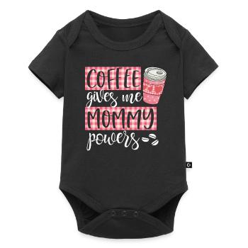 coffee gives me mommy powers darks - Baby Premium short-sleeve bodysuit - black - Front