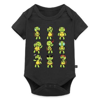 Sea Turtle Emoticon Turtle Lovers - Baby Premium short-sleeve bodysuit - black - Front