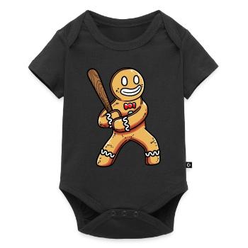 Pain d’épices avec batte de baseball Noël sportif - Body à manches courtes Premium Bébé - noir - Devant