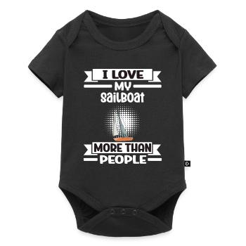 Voilier J’aime mon voilier plus que les gens - Body à manches courtes Premium Bébé - noir - Devant
