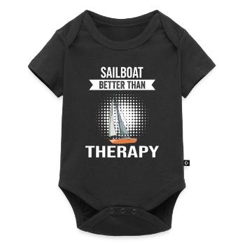 Voilier voilier mieux que la thérapie - Body à manches courtes Premium Bébé - noir - Devant
