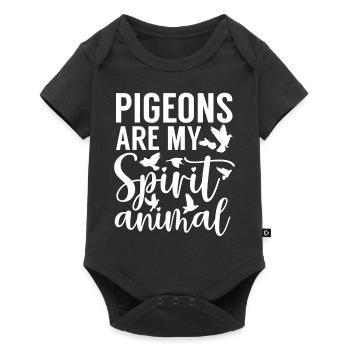 Funny Pigeon Fancier & Pigeons Whisperer Carrier Pigeon - Baby Premium short-sleeve bodysuit - black - Front