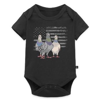 Funny Pigeon Fancier & Pigeons Whisperer Carrier Pigeon - Baby Premium short-sleeve bodysuit - black - Front