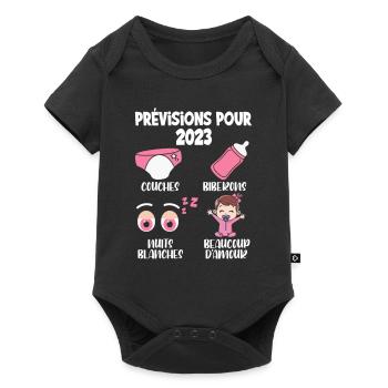 Prévisions pour 2023 Humour Futur Papa pour 2023 - Body à manches courtes Premium Bébé - noir - Devant